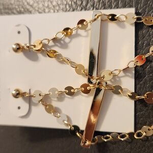 Gold button earrings